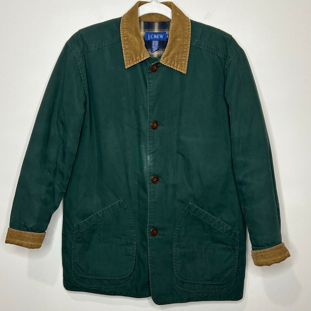 Vintage J.Crew Cotton Barn Jacket Size S Flannel Thinsulate Thermal Insulation
